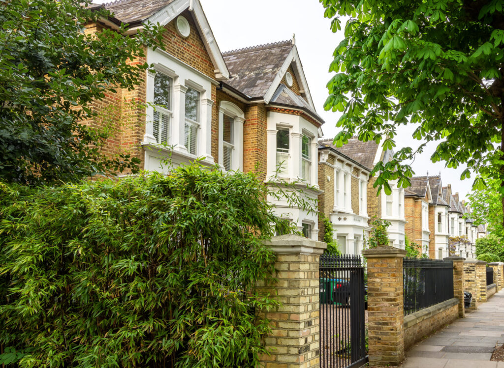 Houses on streets of Richmond-upon-Thames, London, UK